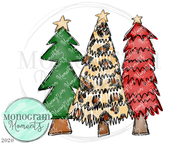 Funky Christmas Trees Trio